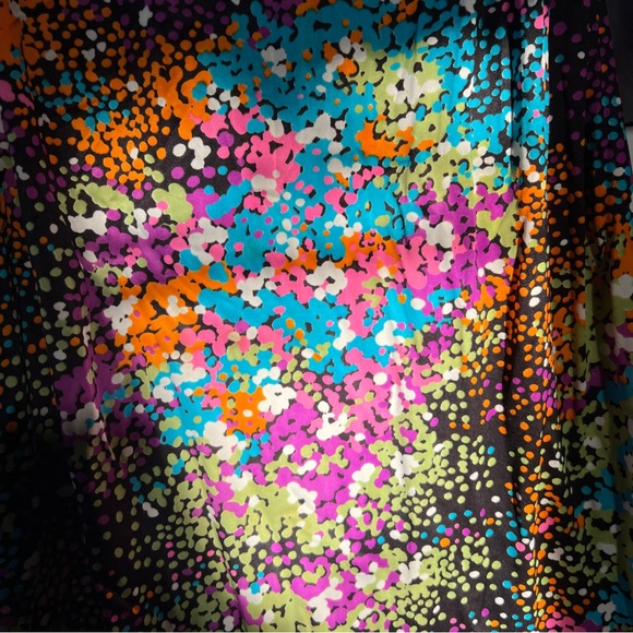 Vintage Y2K Polka Dot Black & Colorful Modest Lightweight Dress 3/4 Sleeves Sz M - Picture 5 of 14